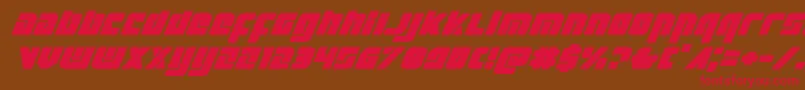 Exoplanetexpandital Font – Red Fonts on Brown Background