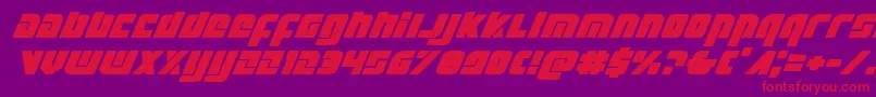 Exoplanetexpandital Font – Red Fonts on Purple Background