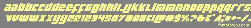 Exoplanetexpandital Font – Yellow Fonts on Gray Background