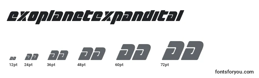 Размеры шрифта Exoplanetexpandital