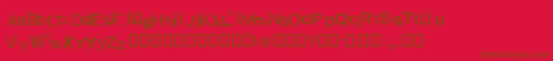 AlexandrasStempelkasten Font – Brown Fonts on Red Background
