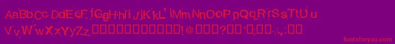 Шрифт AlexandrasStempelkasten – красные шрифты на фиолетовом фоне