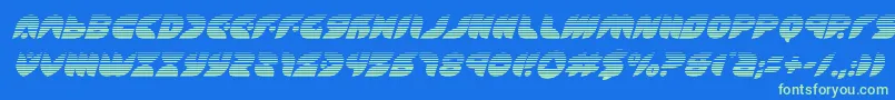 Puffangelgradital Font – Green Fonts on Blue Background