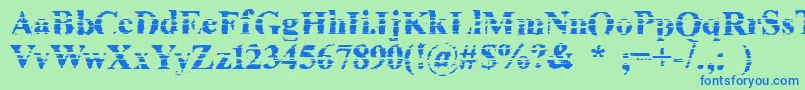 Cheapink Font – Blue Fonts on Green Background