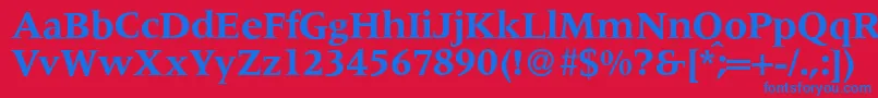 Police M690RomanBold – polices bleues sur fond rouge