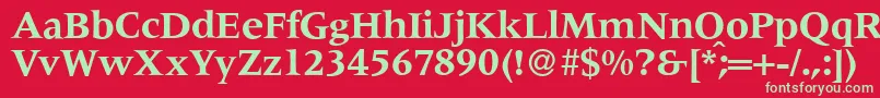 Police M690RomanBold – polices vertes sur fond rouge