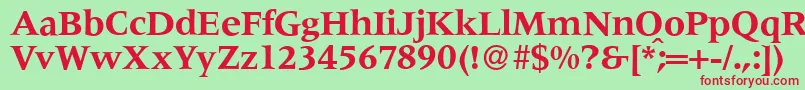 M690RomanBold Font – Red Fonts on Green Background