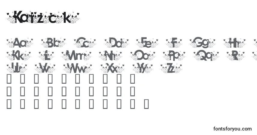 A fonte Katzck – alfabeto, números, caracteres especiais