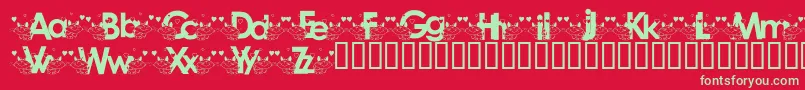 Katzck Font – Green Fonts on Red Background