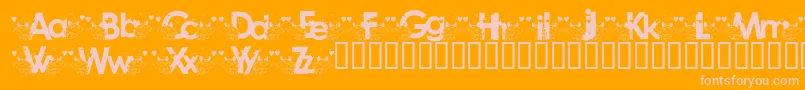 Katzck-Schriftart – Rosa Schriften auf orangefarbenem Hintergrund