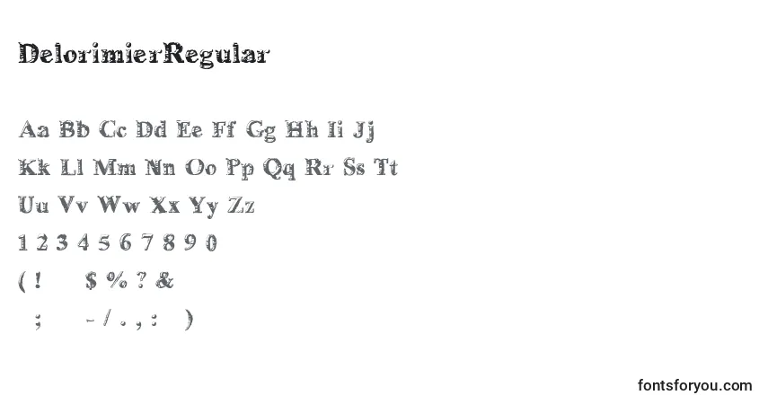 Schriftart DelorimierRegular – Alphabet, Zahlen, spezielle Symbole
