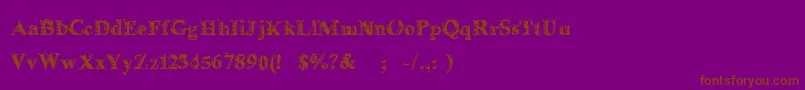 Więcej informacji o czcionce DelorimierRegular Czcionka DelorimierRegular – brązowe czcionki na fioletowym tle