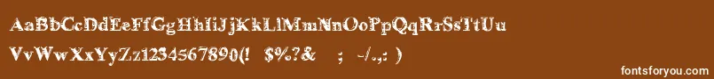 フォントDelorimierRegular – 茶色の背景に白い文字