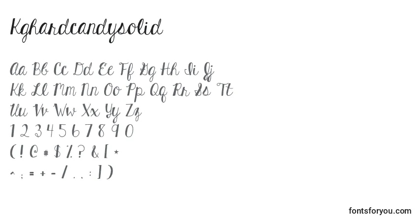 A fonte Kghardcandysolid – alfabeto, números, caracteres especiais