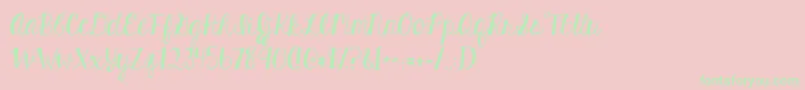 Kghardcandysolid Font – Green Fonts on Pink Background