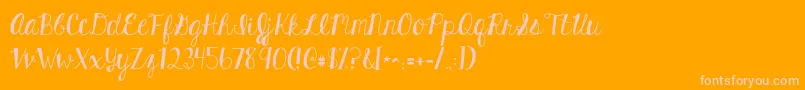 Kghardcandysolid-Schriftart – Rosa Schriften auf orangefarbenem Hintergrund
