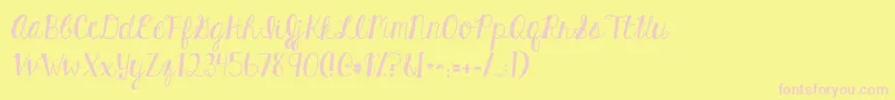 Kghardcandysolid-Schriftart – Rosa Schriften auf gelbem Hintergrund