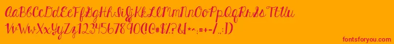 フォントKghardcandysolid – オレンジの背景に赤い文字