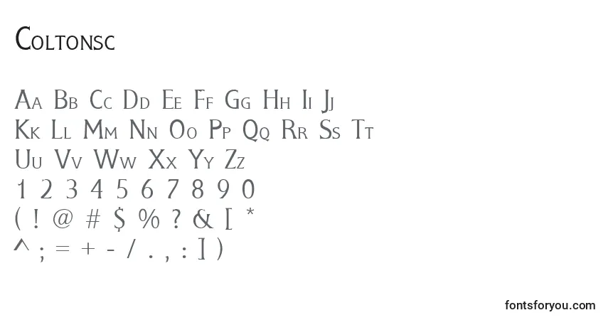 Schriftart Coltonsc – Alphabet, Zahlen, spezielle Symbole