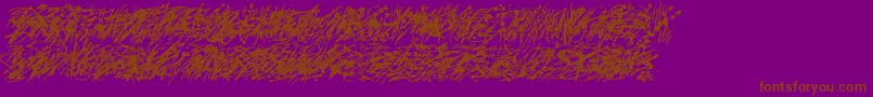 フォントPollock5c – 紫色の背景に茶色のフォント