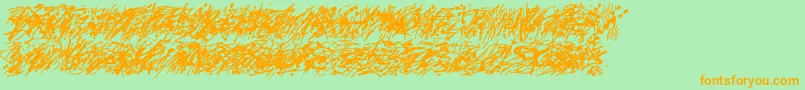 Pollock5c Font – Orange Fonts on Green Background