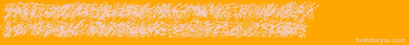 Pollock5c-Schriftart – Rosa Schriften auf orangefarbenem Hintergrund