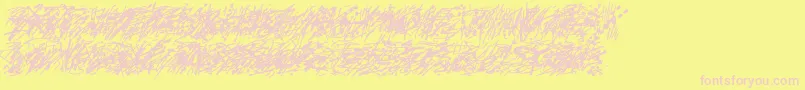 Pollock5c-Schriftart – Rosa Schriften auf gelbem Hintergrund