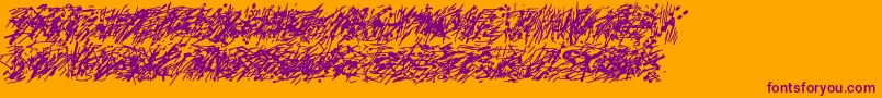 Pollock5c-Schriftart – Violette Schriften auf orangefarbenem Hintergrund