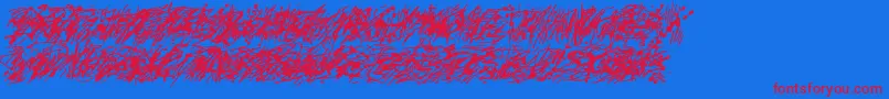 Pollock5c Font – Red Fonts on Blue Background