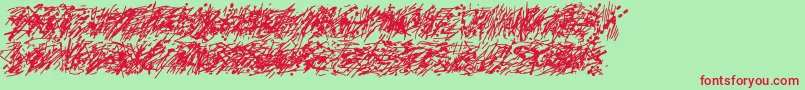 Pollock5c-Schriftart – Rote Schriften auf grünem Hintergrund