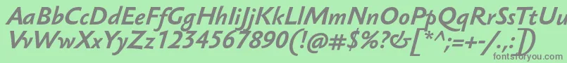 SebastiantextucfBolditalic Font – Gray Fonts on Green Background