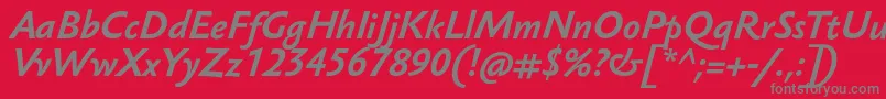 フォントSebastiantextucfBolditalic – 赤い背景に灰色の文字