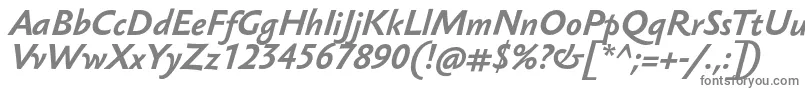 SebastiantextucfBolditalic-fontti – harmaat kirjasimet valkoisella taustalla