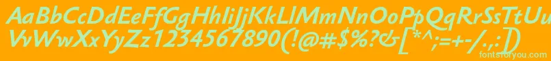 SebastiantextucfBolditalic Font – Green Fonts on Orange Background