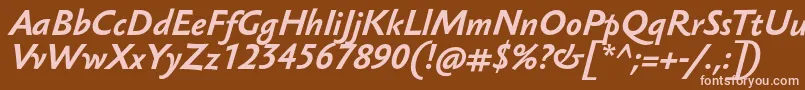 SebastiantextucfBolditalic Font – Pink Fonts on Brown Background