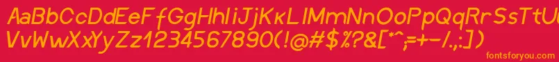 DiscreetInclined Font – Orange Fonts on Red Background