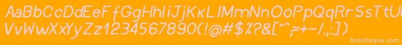 DiscreetInclined Font – Pink Fonts on Orange Background