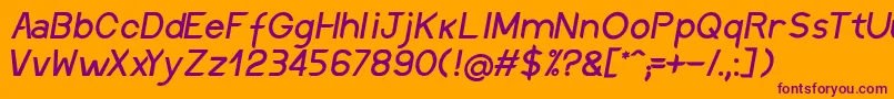 DiscreetInclined Font – Purple Fonts on Orange Background
