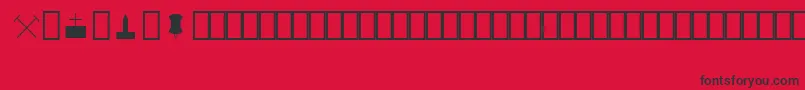 MapinfoSymbols-Schriftart – Schwarze Schriften auf rotem Hintergrund