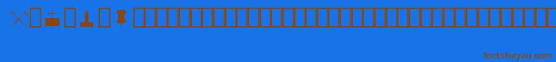 MapinfoSymbols Font – Brown Fonts on Blue Background