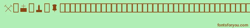Шрифт MapinfoSymbols – коричневые шрифты на зелёном фоне