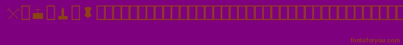 Шрифт MapinfoSymbols – коричневые шрифты на фиолетовом фоне