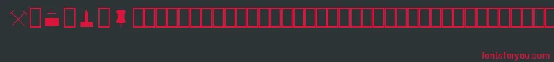 Fonte MapinfoSymbols – fontes vermelhas em um fundo preto