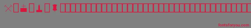 MapinfoSymbols Font – Red Fonts on Gray Background