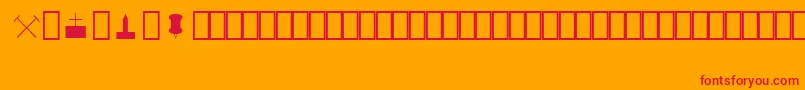 MapinfoSymbols Font – Red Fonts on Orange Background