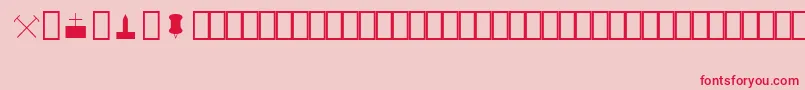 フォントMapinfoSymbols – ピンクの背景に赤い文字