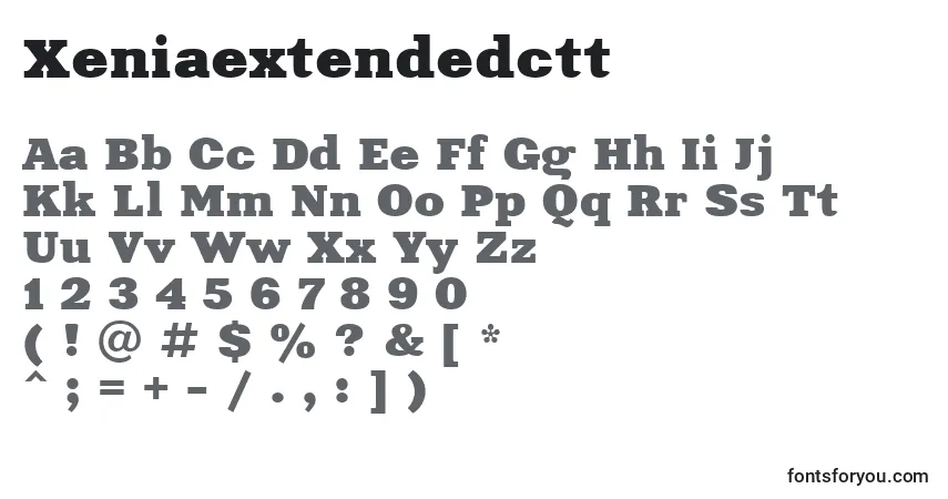 Czcionka Xeniaextendedctt – alfabet, cyfry, specjalne znaki