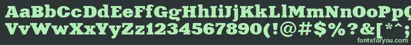 フォントXeniaextendedctt – 黒い背景に緑の文字