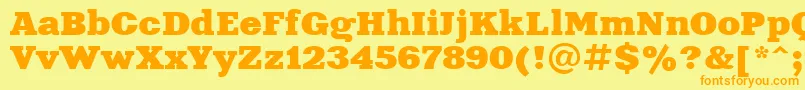 Xeniaextendedctt Font – Orange Fonts on Yellow Background
