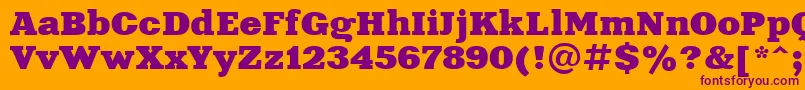 Xeniaextendedctt Font – Purple Fonts on Orange Background